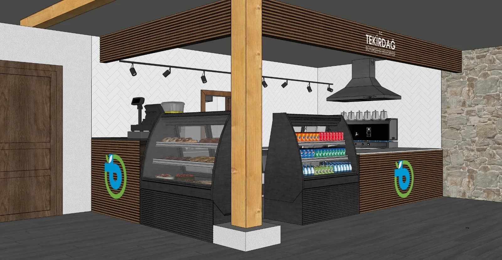3D-visualisatie van de toonbank